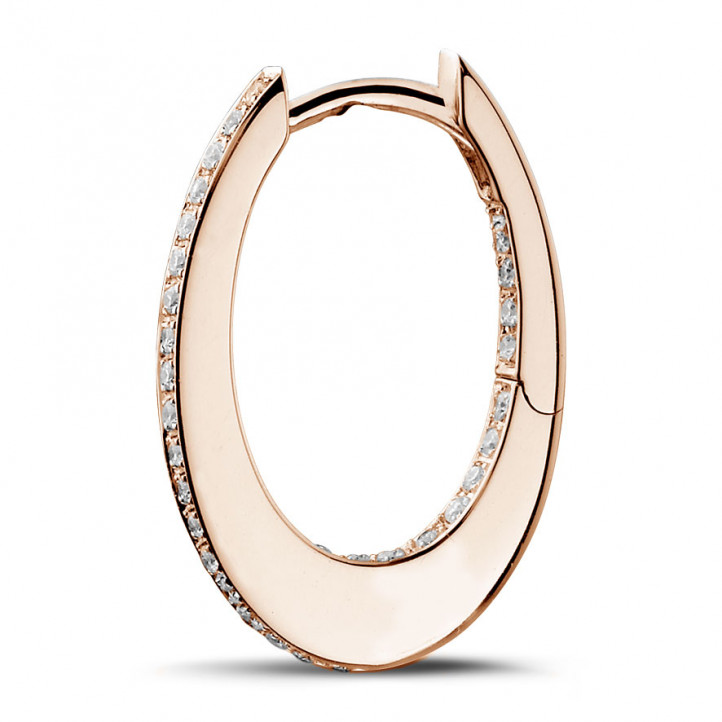 0.22 carat diamond creole earrings in red gold