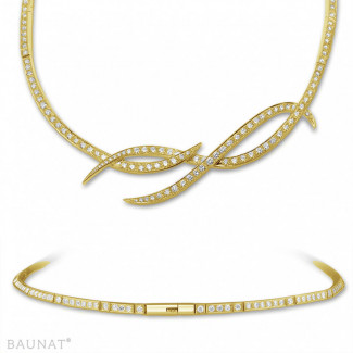 Necklaces - 7.90 carat diamond design necklace in yellow gold