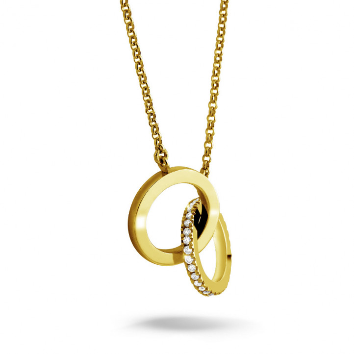0.20 carat diamond design infinity necklace in yellow gold