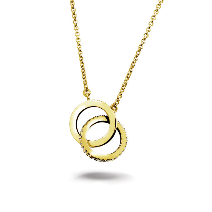 0.20 carat diamond design infinity necklace in yellow gold