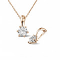 0.50 carat red golden solitaire pendant with round diamond