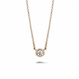 0.30 carat diamond satellite pendant in red gold