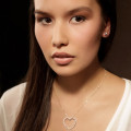 0.75 carat diamond heart shaped pendant in red gold