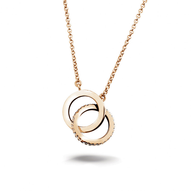0.20 carat diamond design infinity necklace in red gold