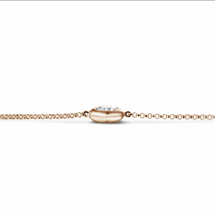 0.70 carat diamond satellite bracelet in red gold
