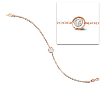 0.50 carat diamond satellite bracelet in red gold