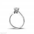 0.50 carat solitaire diamond ring in white gold with side diamonds