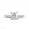 2.00 carat solitaire ring in platinum with princess diamond and side diamonds