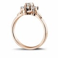 0.50 carat diamond flower ring in red gold