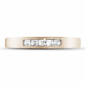 0.30 carat red golden eternity ring with princess diamonds