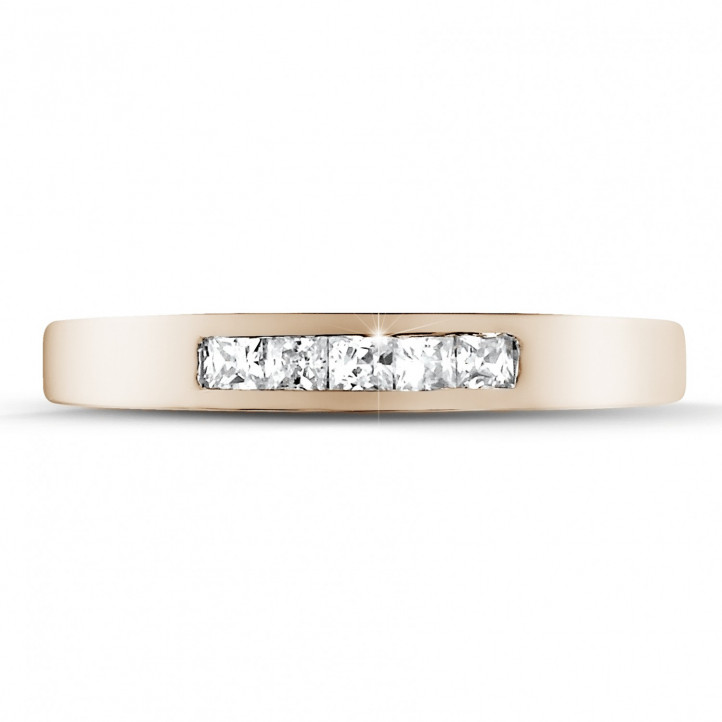 0.30 carat red golden eternity ring with princess diamonds
