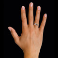 1.00 carat diamond Toi et Moi ring in red gold