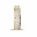 1.15 carat eternity ring (full set) in yellow gold with two rows of round diamonds