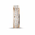 1.15 carat eternity ring (full set) in red gold with two rows of round diamonds