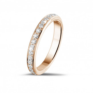 Gold wedding rings - 0.55 carat diamond eternity ring (full set) in red gold