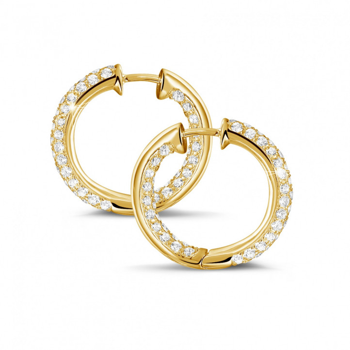 2.15 carat diamond creole earrings in yellow gold