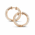 2.15 carat diamond creole earrings in red gold