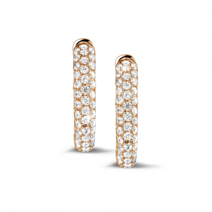 2.15 carat diamond creole earrings in red gold