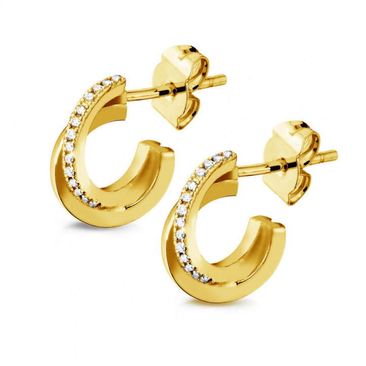 0.20 carat diamond design earrings in yellow gold