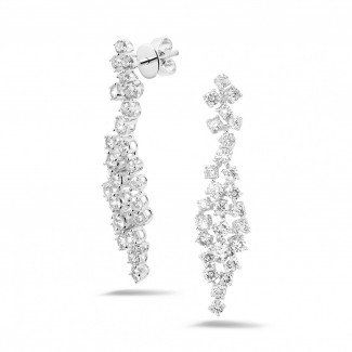 Golden earrings - 2.90 carat diamond earrings in white gold