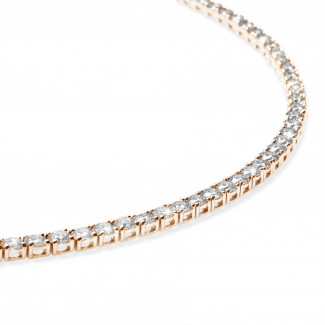Necklaces - 14.60 carat diamond river necklace in red gold