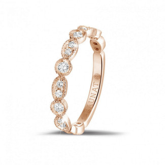 0.30 carat diamond stackable alliance in red gold with marquise design