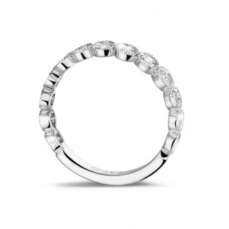 Rings - 0.70 carat diamond stackable alliance in platinum