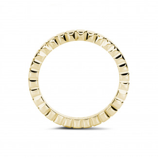 Rings - Stackable chequered ring in yellow gold
