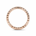 0.07 carat diamond stackable chequered ring in red gold