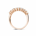 0.54 carat diamond eternity ring in red gold