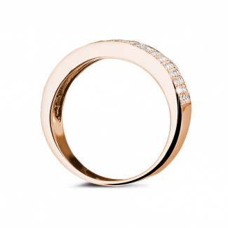 Wedding - 0.64 carat wide diamond eternity ring in red gold