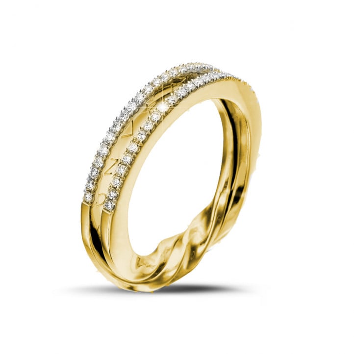 0.26 carat diamond design ring in yellow gold