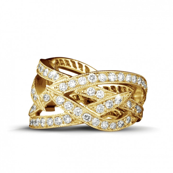 2.50 carat diamond design ring in yellow gold