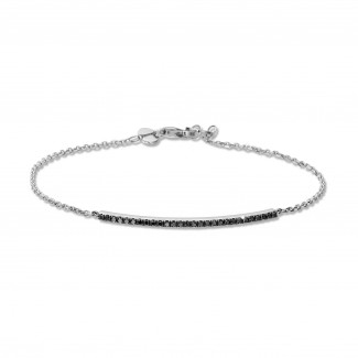 Bracelets - 0.25 carat fine bracelet in white gold with black diamonds