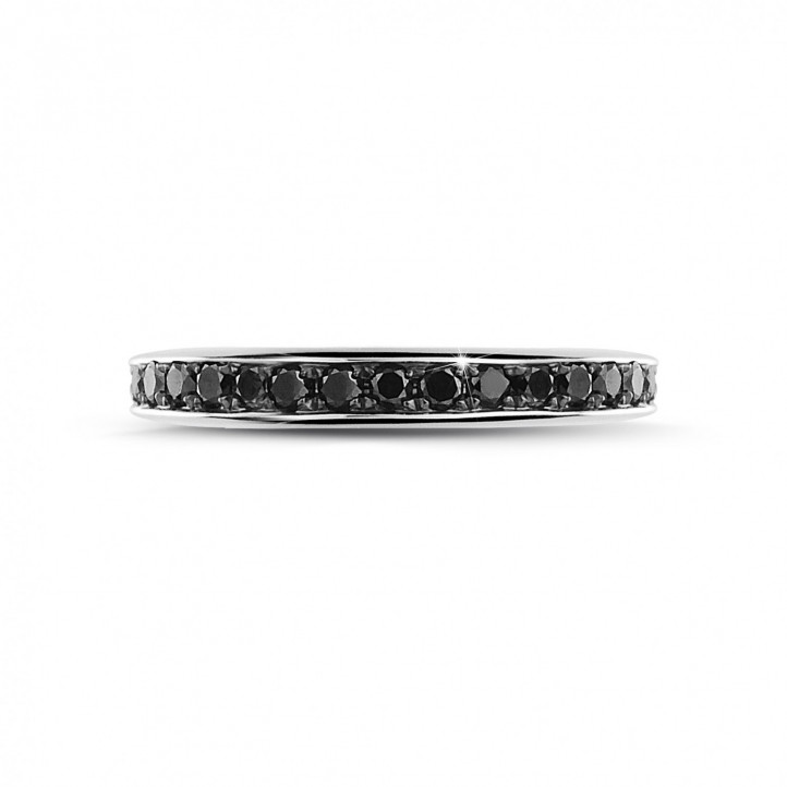 0.68 carat eternity ring (full set) in white gold with black diamonds