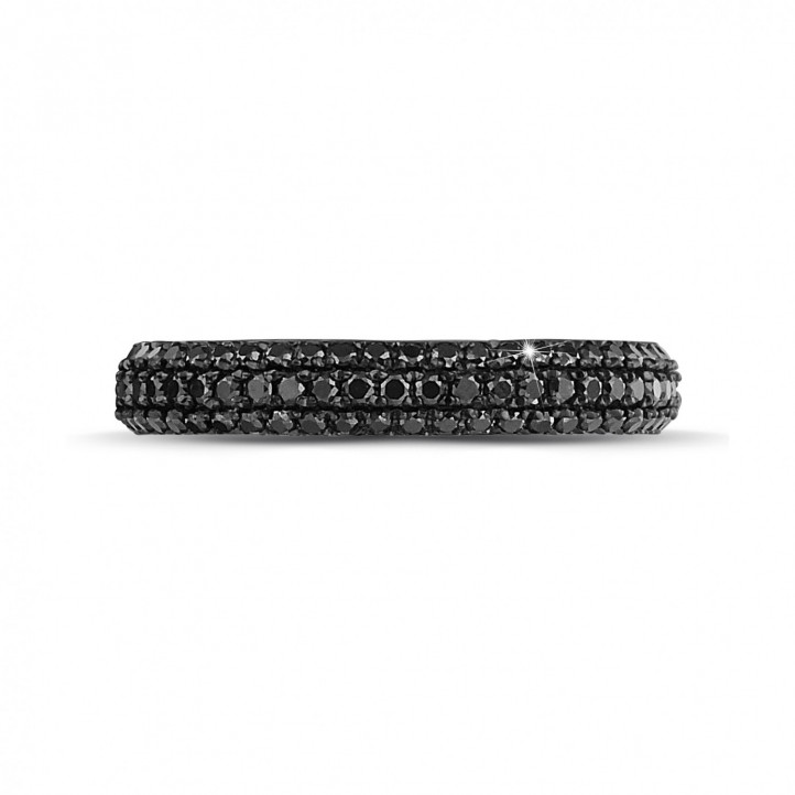 0.85 carat eternity ring (full set) in white gold with black diamonds