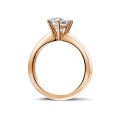 1.50 carat solitaire diamond ring in red gold with six prongs