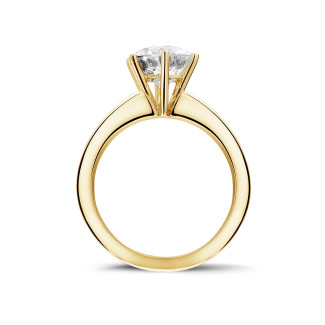 2.00 carat solitaire diamond ring in yellow gold with six prongs