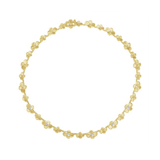 0.45 carat diamond design floral necklace in yellow gold