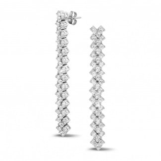 High Jewellery - 5.80 Ct earrings in white gold with fishtail design