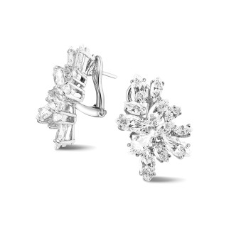 High Jewellery - 8.60 Ct earrings in white gold with marquise diamonds
