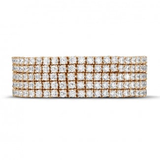 High Jewellery - 25.90 Ct wide tennis bracelet in red gold