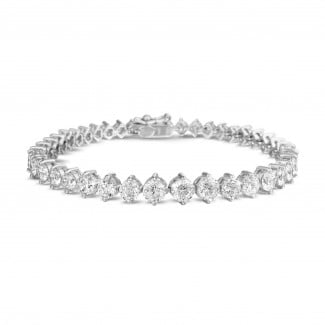 Bracelets - 7.40 carat diamond gradient bracelet in white gold