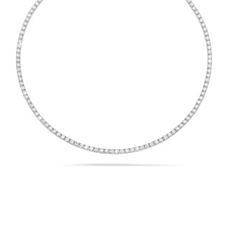 Necklaces - 14.60 carat diamond river necklace in white gold