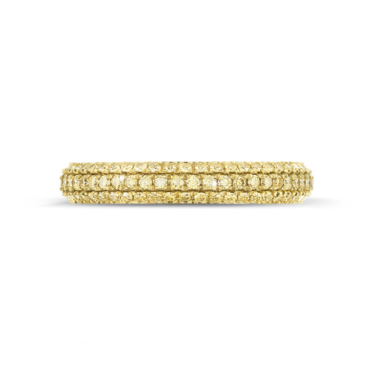 0.85 carat eternity ring (full set) in yellow gold with yellow diamonds