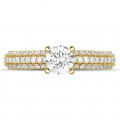 0.50 carat solitaire ring (full set) in yellow gold with side diamonds