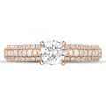 0.50 carat solitaire ring (full set) in red gold with side diamonds