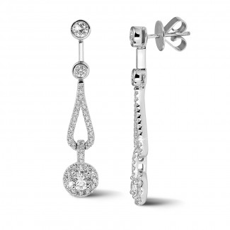 1.20 carat diamond earrings in white gold