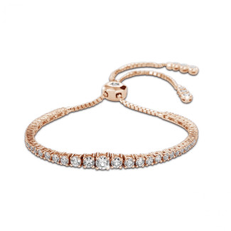 Bracelets - 1.50 carat diamond gradient bracelet in red gold