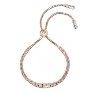 Bracelets - 1.50 carat diamond gradient bracelet in red gold